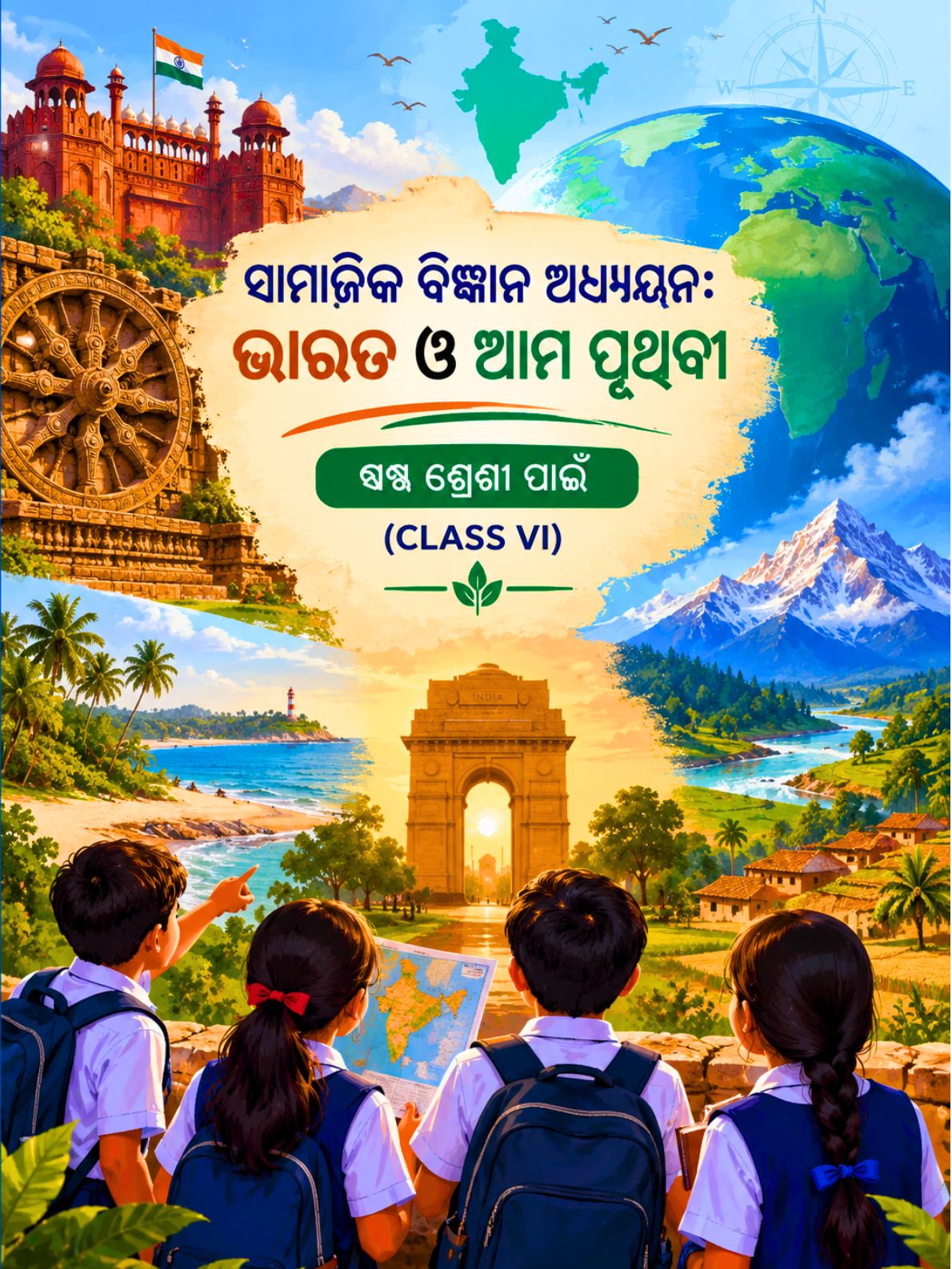 ସାମାଜିକ ବିଜ୍ଞାନ ଅଧ୍ୟୟନ: ଭାରତ ଓ ଆମ ପୃଥିବୀ  (Samajika Bigyana Adhyayana: Bharat O Ama Pruthibi) Class Class 6 Social Science Odia Textbook | Free Download | Odisha Books