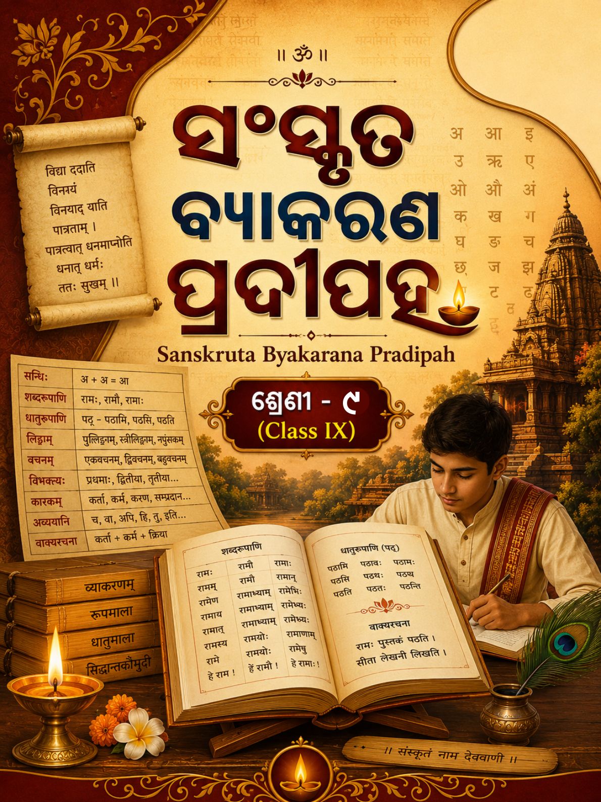 ସଂସ୍କୃତ ବ୍ୟାକରଣ ପ୍ରଦୀପହ (Sanskruta Byakarana Pradipah) Class Class 9 Sanskrit Grammar Sanskrit Textbook | Free Download | Odisha Books